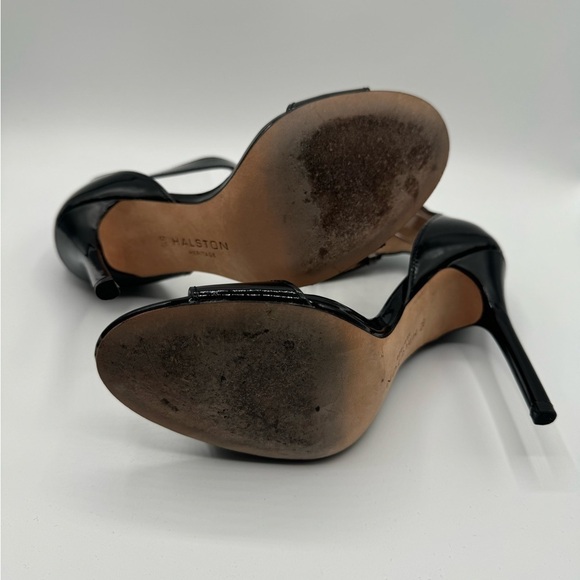 Halston Heritage Black Heels Sandals with Stiletto and Ankle Strap Size 5.5 - Picture 9 of 9